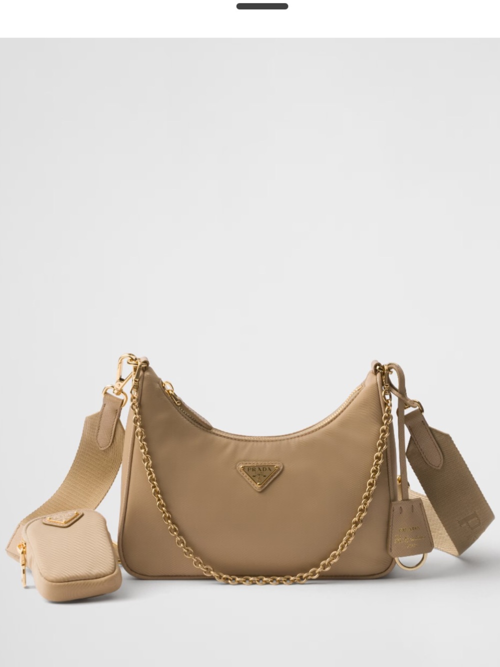 Prada Re-Edition 2005 Re-Nylon Shoulder Bag in Camel